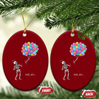Well Shit Skeleton Detached Arm Ceramic Ornament Gothic Halloween Flying Balloons Graphic