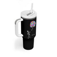 Well Shit Skeleton Detached Arm Tumbler With Handle Gothic Halloween Flying Balloons Graphic