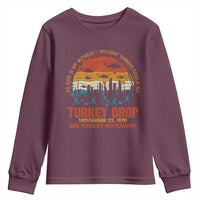 WKRP Turkey Drop Youth Sweatshirt Funny Thanksgiving Day First Annual WKRP - Wonder Print Shop