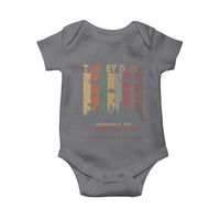 WKRP Turkey Drop Baby Onesie Retro First Annual WKRP Funny Thanksgiving Day - Wonder Print Shop