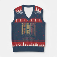 WKRP Turkey Drop V-Neck Knit Sweater Vest Retro First Annual WKRP Funny Thanksgiving Day - Wonder Print Shop