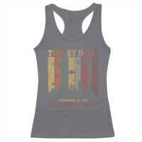 WKRP Turkey Drop Racerback Tank Top Retro First Annual WKRP Funny Thanksgiving Day - Wonder Print Shop