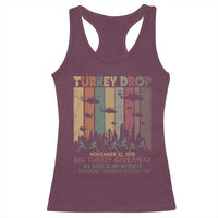 WKRP Turkey Drop Racerback Tank Top Retro First Annual WKRP Funny Thanksgiving Day - Wonder Print Shop