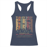 WKRP Turkey Drop Racerback Tank Top Retro First Annual WKRP Funny Thanksgiving Day - Wonder Print Shop