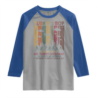 WKRP Turkey Drop Raglan Shirt Retro First Annual WKRP Funny Thanksgiving Day - Wonder Print Shop