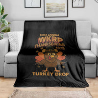 First Annual WKRP Throw Blanket Funny Thanksgiving Day WKRP Turkey Drop - Wonder Print Shop