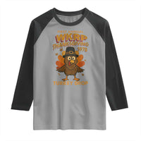 First Annual WKRP Raglan Shirt Funny Thanksgiving Day WKRP Turkey Drop - Wonder Print Shop