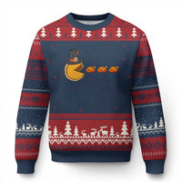 Thanksgiving Video Game Ugly Christmas Sweater Pumpkin Pie Eating Turkey Gamer Patch Day - Wonder Print Shop