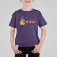 Thanksgiving Video Game T Shirt For Kid Pumpkin Pie Eating Turkey Gamer Patch Day - Wonder Print Shop