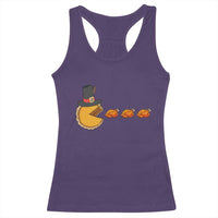 Thanksgiving Video Game Racerback Tank Top Pumpkin Pie Eating Turkey Gamer Patch Day - Wonder Print Shop