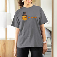 Thanksgiving Video Game T Shirt For Women Pumpkin Pie Eating Turkey Gamer Patch Day - Wonder Print Shop