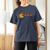 Thanksgiving Video Game T Shirt For Women Pumpkin Pie Eating Turkey Gamer Patch Day - Wonder Print Shop