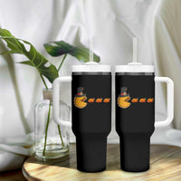 Thanksgiving Video Game Tumbler With Handle Pumpkin Pie Eating Turkey Gamer Patch Day - Wonder Print Shop