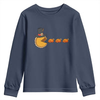 Thanksgiving Video Game Youth Sweatshirt Pumpkin Pie Eating Turkey Gamer Patch Day - Wonder Print Shop