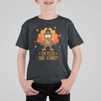 Save A Turkey Eat Pizza T Shirt For Kid Funny Thanksgiving - Wonder Print Shop