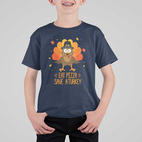 Save A Turkey Eat Pizza T Shirt For Kid Funny Thanksgiving - Wonder Print Shop