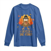 Save A Turkey Eat Pizza Long Sleeve Shirt Funny Thanksgiving - Wonder Print Shop