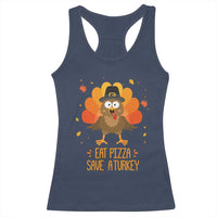 Save A Turkey Eat Pizza Racerback Tank Top Funny Thanksgiving - Wonder Print Shop
