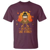 Save A Turkey Eat Pizza T Shirt Funny Thanksgiving - Wonder Print Shop