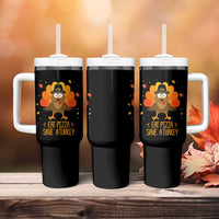Save A Turkey Eat Pizza Tumbler With Handle Funny Thanksgiving - Wonder Print Shop
