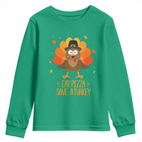 Save A Turkey Eat Pizza Youth Sweatshirt Funny Thanksgiving - Wonder Print Shop