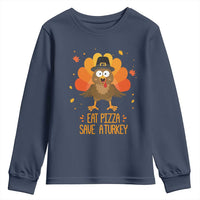 Save A Turkey Eat Pizza Youth Sweatshirt Funny Thanksgiving - Wonder Print Shop