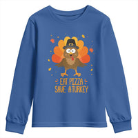 Save A Turkey Eat Pizza Youth Sweatshirt Funny Thanksgiving - Wonder Print Shop