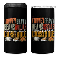 Funny Thanksgiving 4 in 1 Can Cooler Tumbler Turkey Gravy Beans And Rolls Let Me See That Casserole - Wonder Print Shop