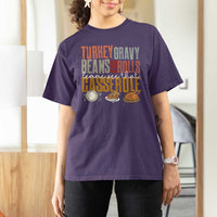Funny Thanksgiving T Shirt For Women Turkey Gravy Beans And Rolls Let Me See That Casserole - Wonder Print Shop