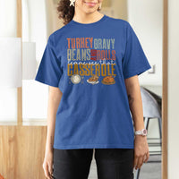 Funny Thanksgiving T Shirt For Women Turkey Gravy Beans And Rolls Let Me See That Casserole - Wonder Print Shop