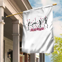 Dancing Skeletons Breast Cancer Garden Flag Skeleton Pink Ribbon Halloween - Wonder Print Shop