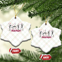 Dancing Skeletons Breast Cancer Ceramic Ornament Skeleton Pink Ribbon Halloween - Wonder Print Shop