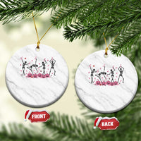 Dancing Skeletons Breast Cancer Ceramic Ornament Skeleton Pink Ribbon Halloween - Wonder Print Shop