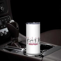 Dancing Skeletons Breast Cancer Skinny Tumbler Skeleton Pink Ribbon Halloween - Wonder Print Shop