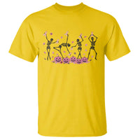 Dancing Skeletons Breast Cancer T Shirt Skeleton Pink Ribbon Halloween - Wonder Print Shop