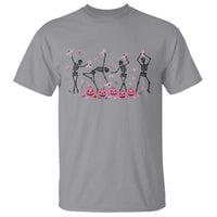 Dancing Skeletons Breast Cancer T Shirt Skeleton Pink Ribbon Halloween - Wonder Print Shop