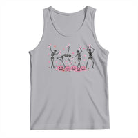 Dancing Skeletons Breast Cancer Tank Top Skeleton Pink Ribbon Halloween - Wonder Print Shop