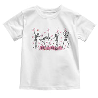 Dancing Skeletons Breast Cancer Toddler T Shirt Skeleton Pink Ribbon Halloween - Wonder Print Shop