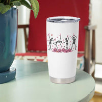 Dancing Skeletons Breast Cancer Tumbler Cup Skeleton Pink Ribbon Halloween - Wonder Print Shop