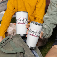 Dancing Skeletons Breast Cancer Tumbler Cup Skeleton Pink Ribbon Halloween - Wonder Print Shop