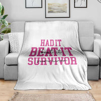 Breast Cancer Support Throw Blanket Had it Beat it Survivor Gift - Wonder Print Shop