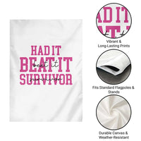 Breast Cancer Support Garden Flag Had it Beat it Survivor Gift - Wonder Print Shop
