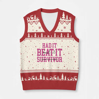 Breast Cancer Support V-Neck Knit Sweater Vest Had it Beat it Survivor Gift TS10