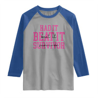 Breast Cancer Support Raglan Shirt Had it Beat it Survivor Gift - Wonder Print Shop