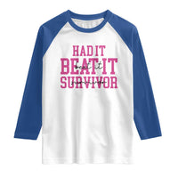 Breast Cancer Support Raglan Shirt Had it Beat it Survivor Gift TS10