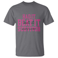 Breast Cancer Support T Shirt Had it Beat it Survivor Gift - Wonder Print Shop