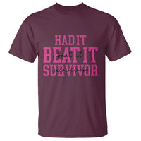 Breast Cancer Support T Shirt Had it Beat it Survivor Gift - Wonder Print Shop