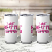Breast Cancer Support Tumbler Cup Had it Beat it Survivor Gift - Wonder Print Shop