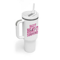 Breast Cancer Support Tumbler With Handle Had it Beat it Survivor Gift - Wonder Print Shop