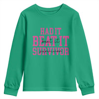 Breast Cancer Support Youth Sweatshirt Had it Beat it Survivor Gift - Wonder Print Shop